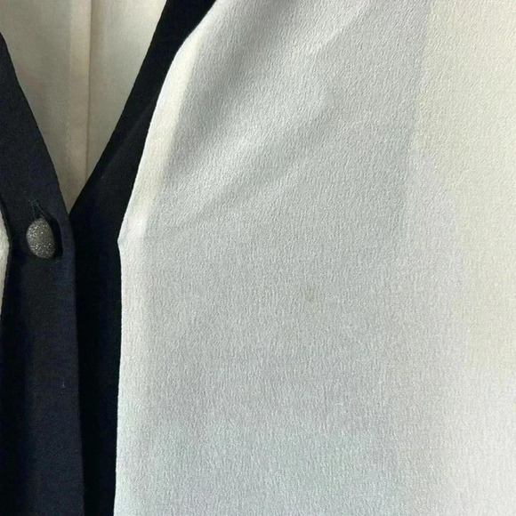 Etao Italian Silk Blouse | White & Black Button-Up | Luxury Designer Top Size M - Picture 7 of 8